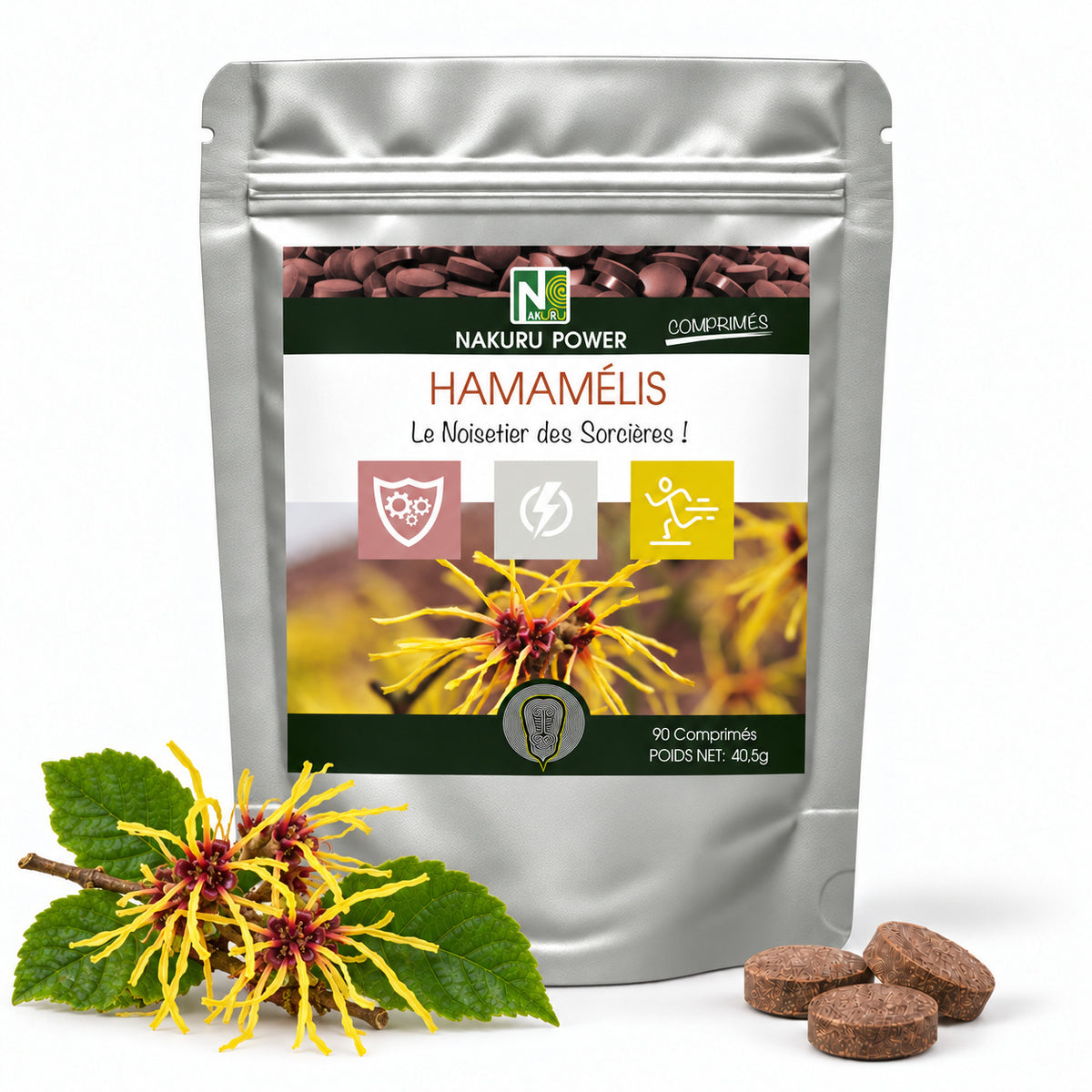 NAKURU Hamamélis — 90 comprimés — Packshot