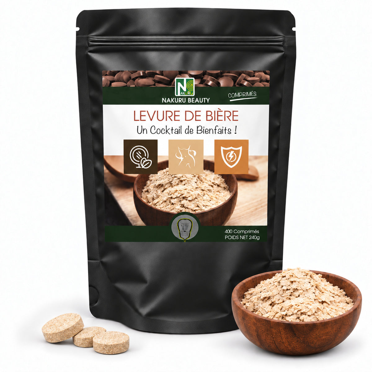NAKURU Levure de Bière — 400 comprimés — Packshot