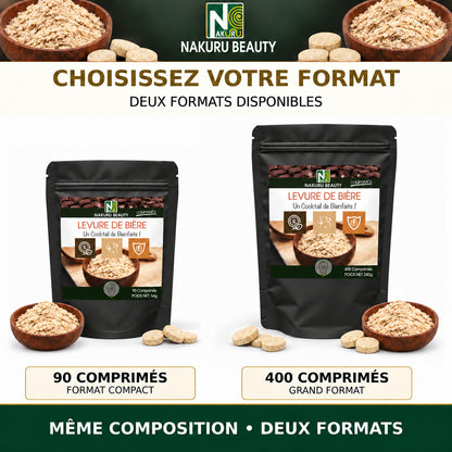 NAKURU Levure de Bière — 400 comprimés — Comparatif des formats