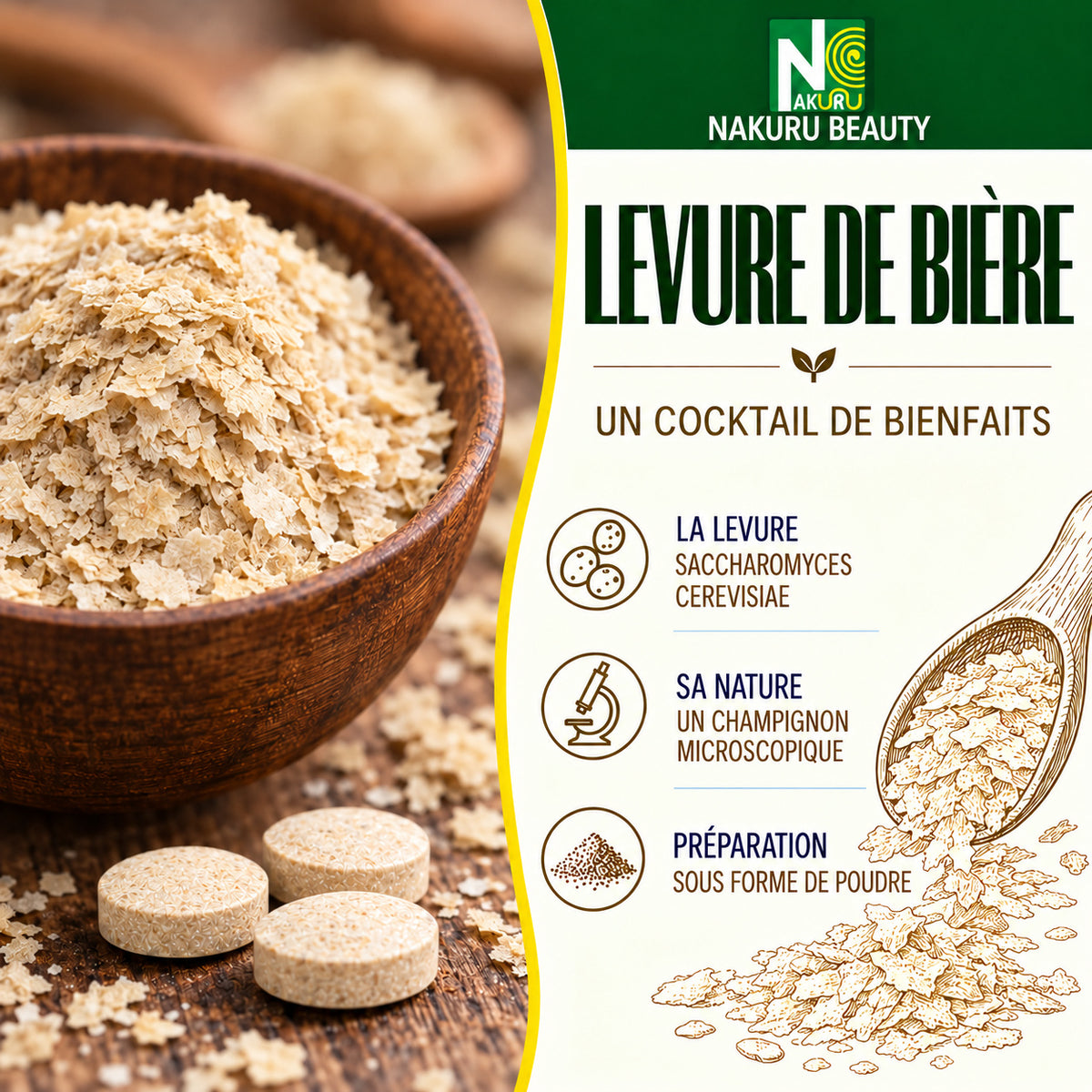 NAKURU Levure de Bière — 400 comprimés — Présentation