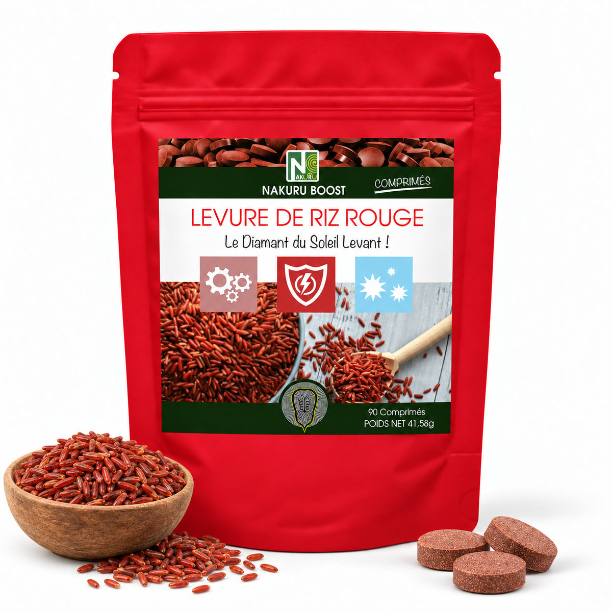 NAKURU Levure de Riz Rouge — 90 comprimés — Packshot