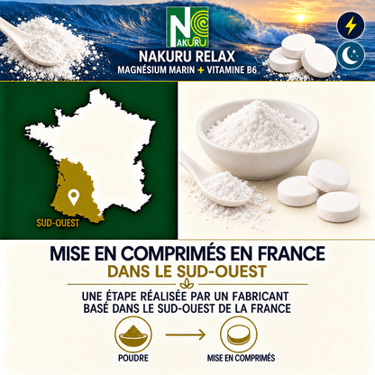 NAKURU Magnésium Marin + Vitamine B6 — 500 comprimés — Fabrication