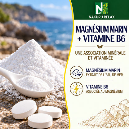 NAKURU Magnésium Marin + Vitamine B6 — 500 comprimés — Présentation