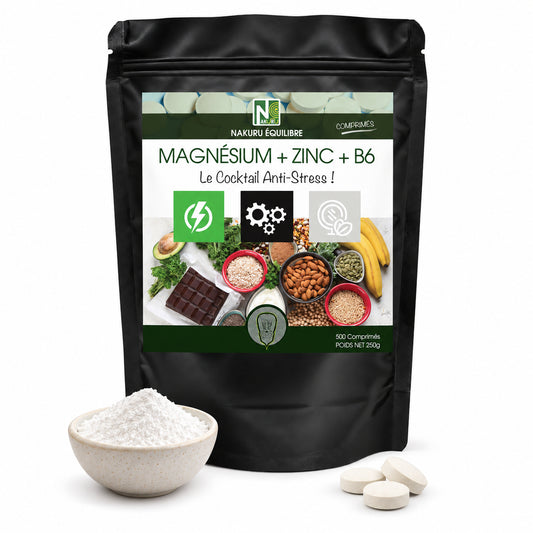 NAKURU Magnésium + Zinc+ Vitamine B6 — 500 comprimés — Packshot