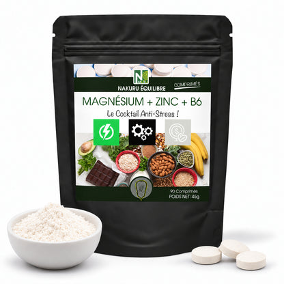 NAKURU Magnésium + Zinc+ Vitamine B6 — 90 comprimés — Packshot