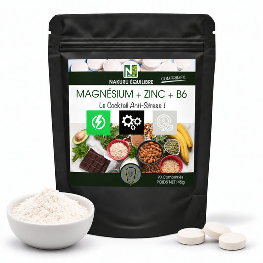 NAKURU Magnésium + Zinc+ Vitamine B6 — 90 comprimés — Packshot