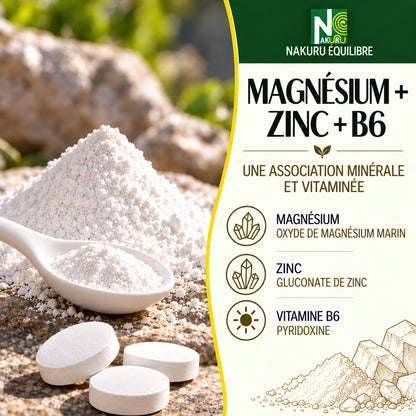 NAKURU Magnésium + Zinc+ Vitamine B6 — 500 comprimés — Présentation