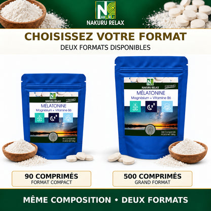 NAKURU Mélatonine Forte 1,8mg — 500 comprimés — Comparatif des formats