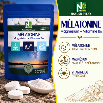 NAKURU Mélatonine Forte 1,8mg — 500 comprimés — Présentation