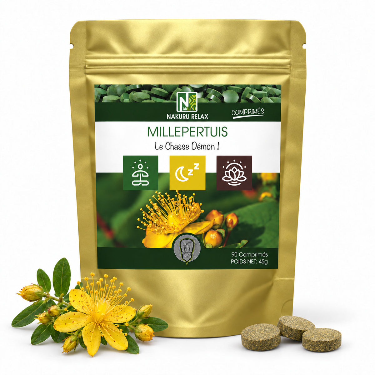 NAKURU Millepertuis — 90 comprimés — Packshot