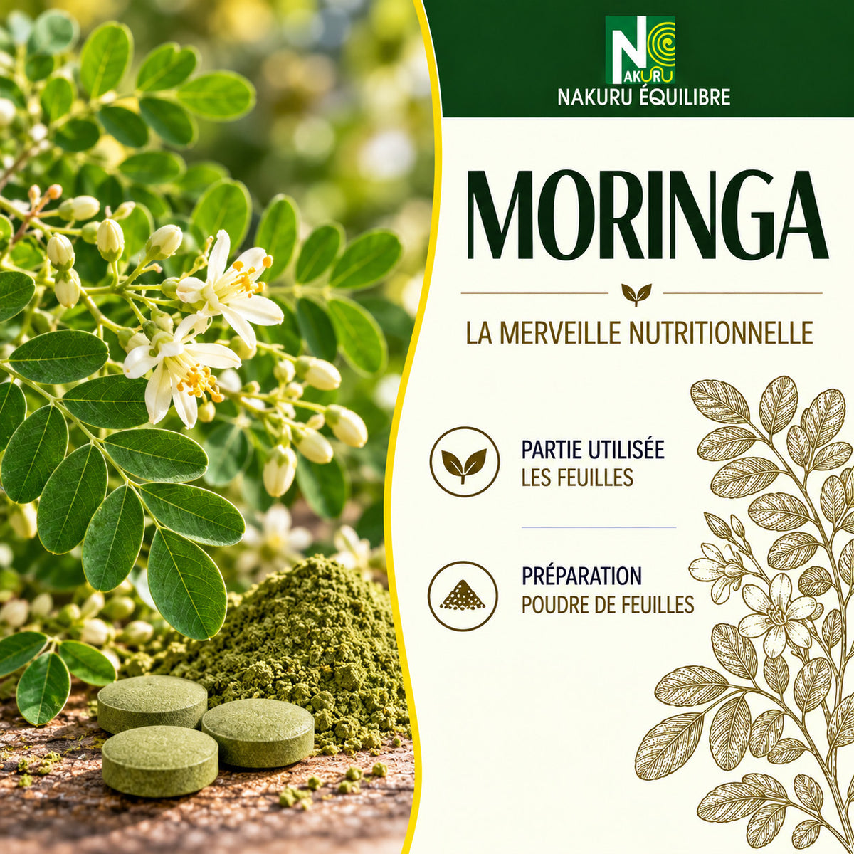 NAKURU Moringa — 500 comprimés — Présentation