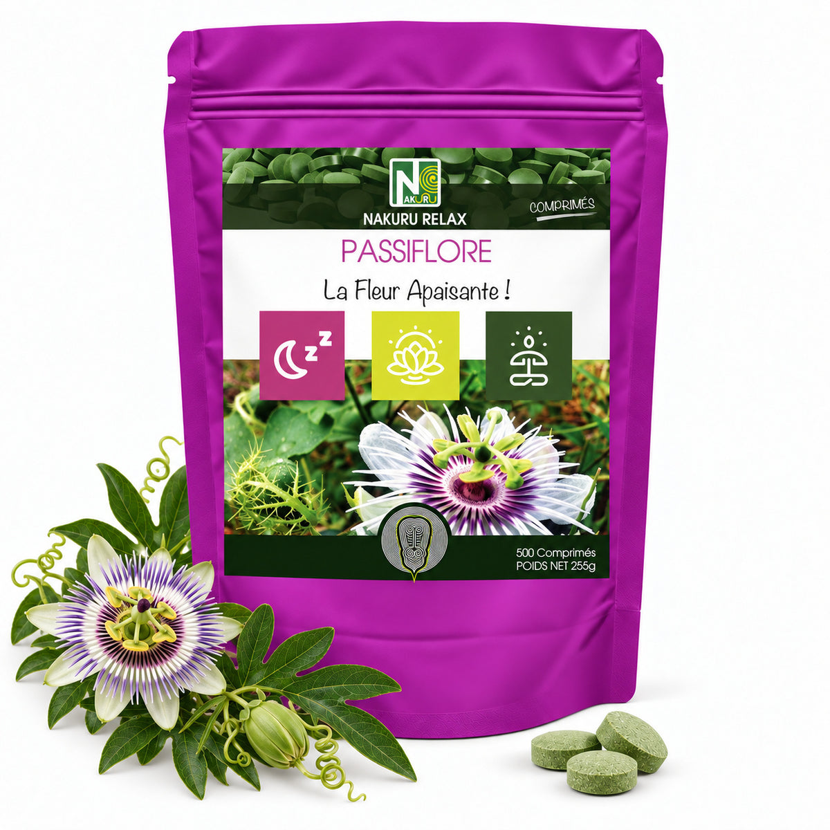 NAKURU Passiflore — 500 comprimés — Packshot