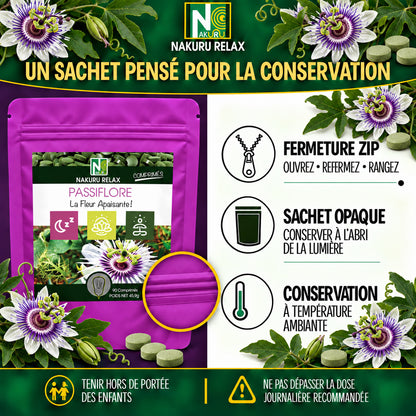 NAKURU Passiflore — 500 comprimés — Conservation
