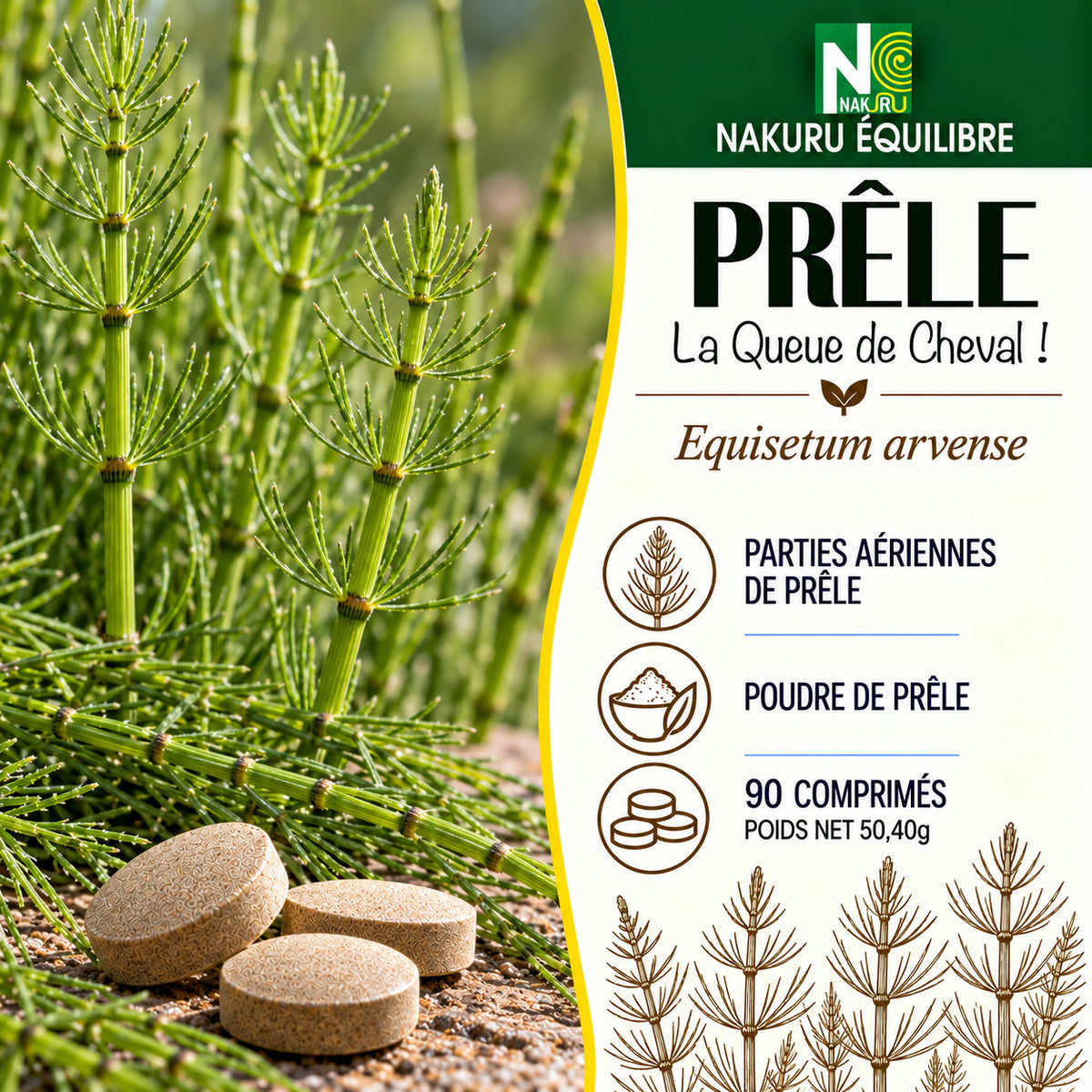 NAKURU Prêle — 90 comprimés — Présentation