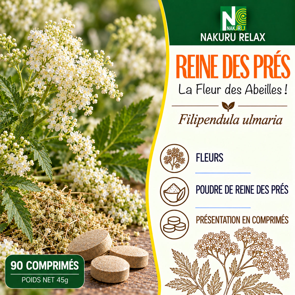 NAKURU Reine des Prés — 90 comprimés — Présentation