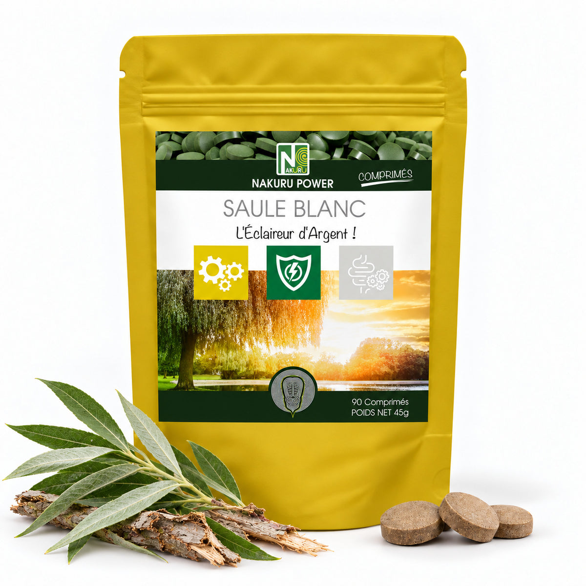 NAKURU Saule Blanc — 90 comprimés — Packshot