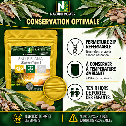 NAKURU Saule Blanc — 90 comprimés — Conservation