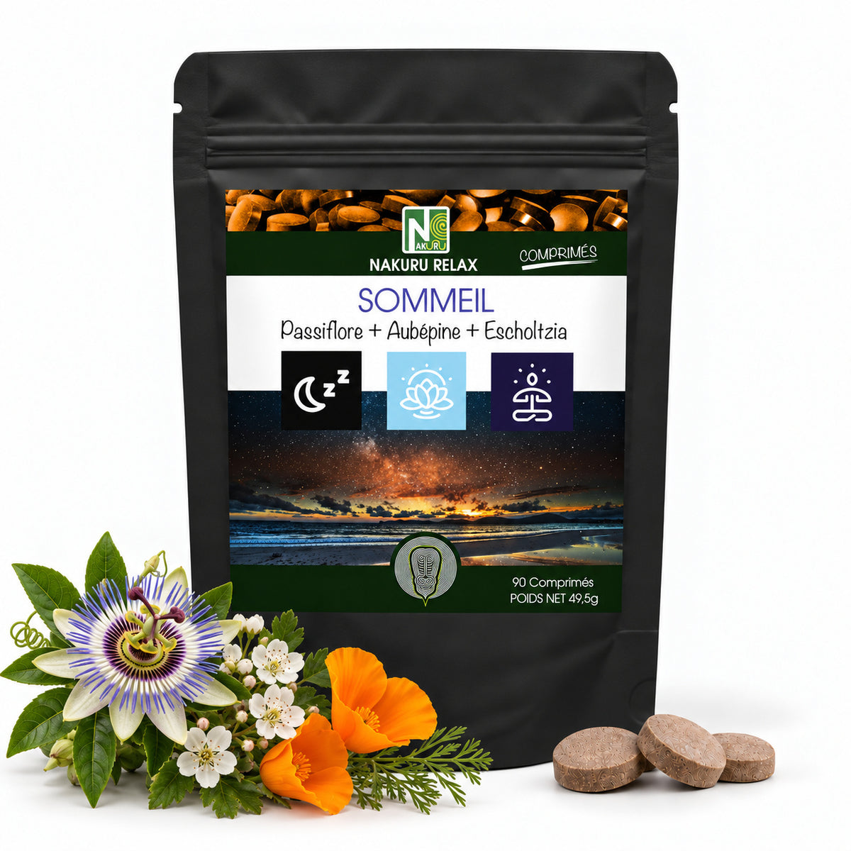 NAKURU Sommeil — 90 comprimés — Packshot