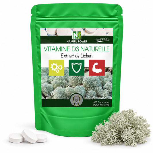 NAKURU Vitamine D3 Naturelle 2000 UI — 500 comprimés — Packshot