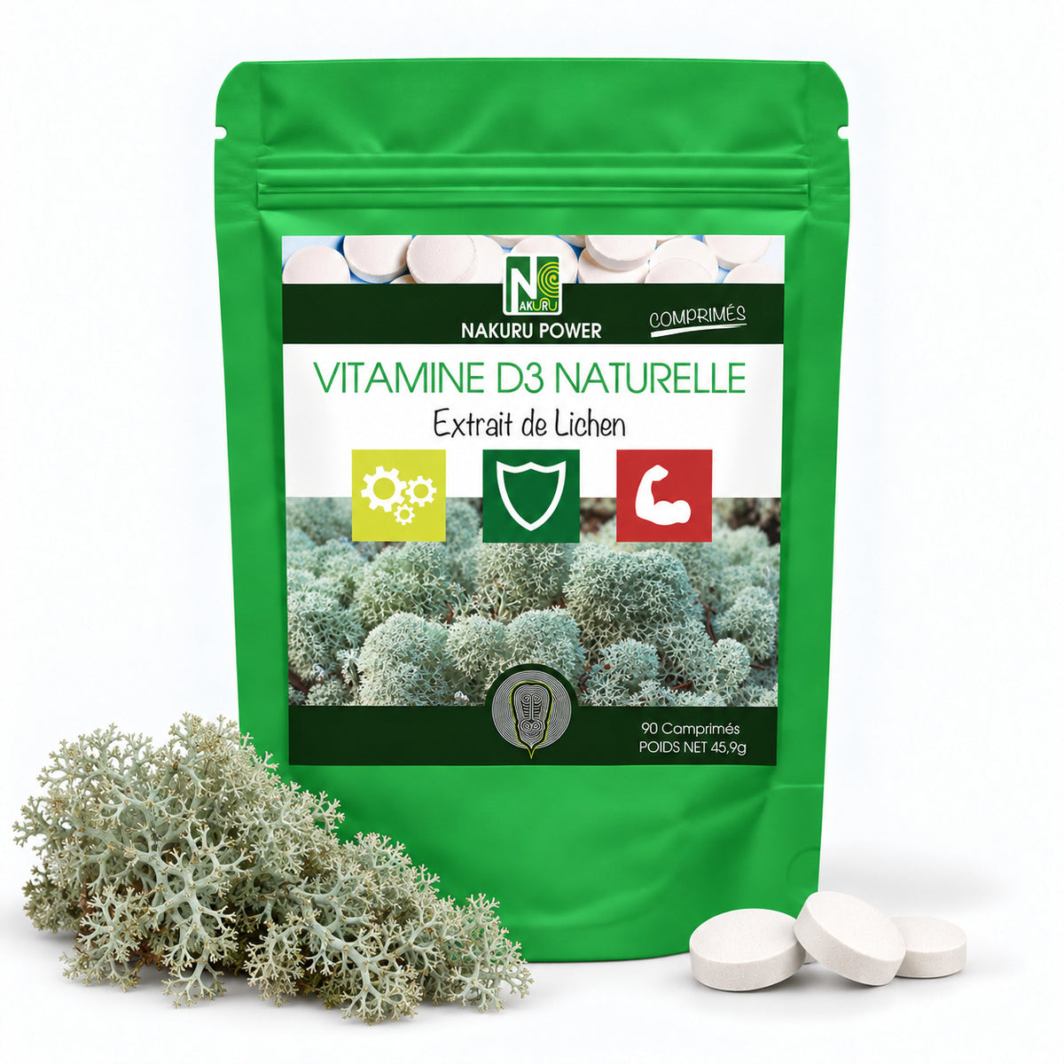 NAKURU Vitamine D3 Naturelle 2000 UI — 90 comprimés — Packshot