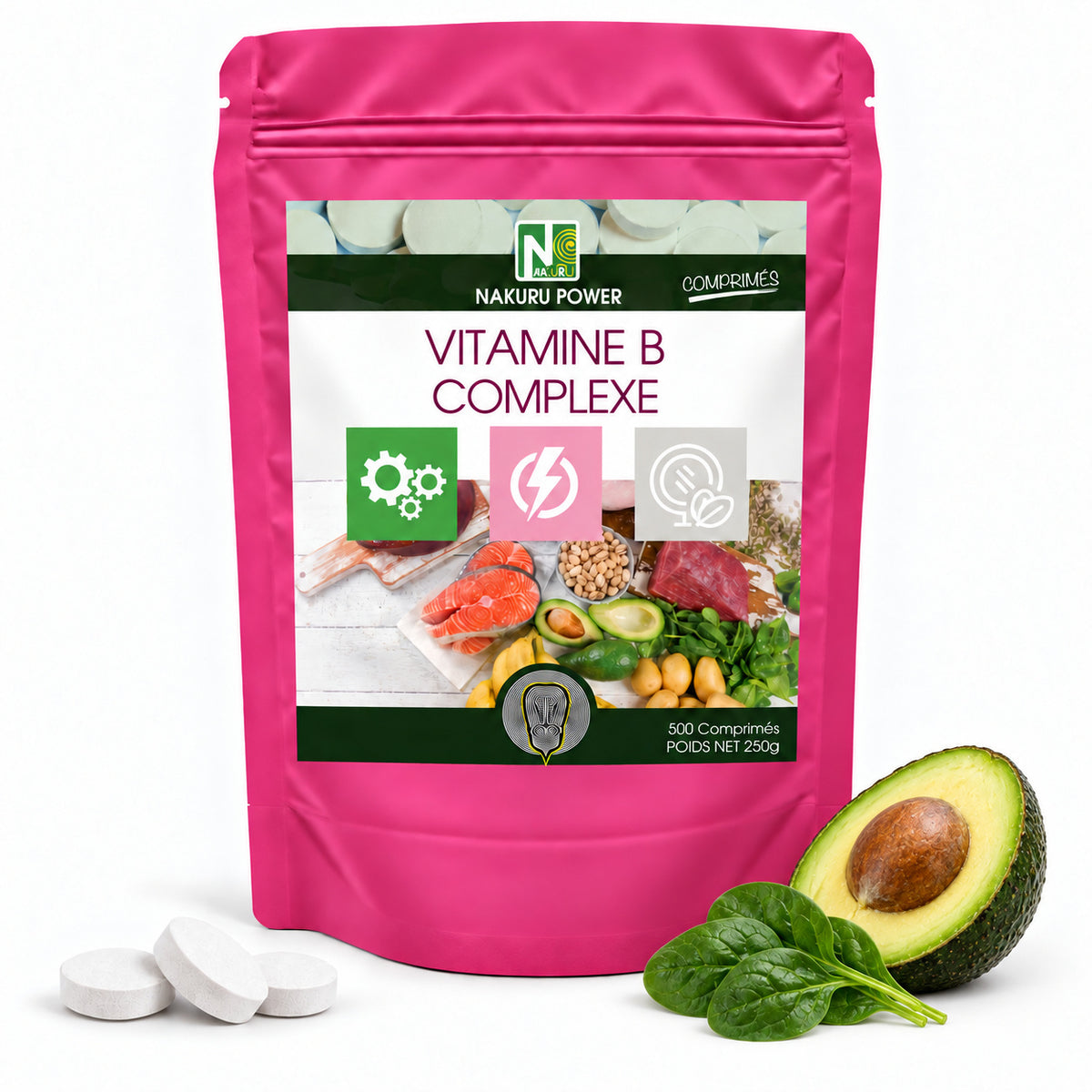 NAKURU Vitamines B Complexe — 500 comprimés — Packshot