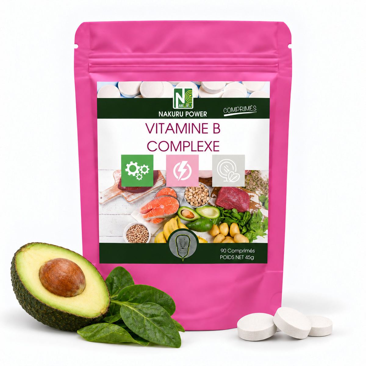 NAKURU Vitamines B Complexe — 90 comprimés — Packshot
