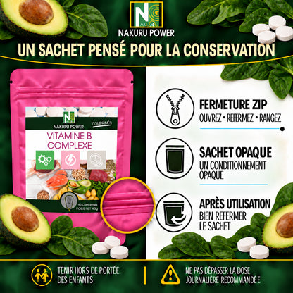 NAKURU Vitamines B Complexe — 500 comprimés — Conservation