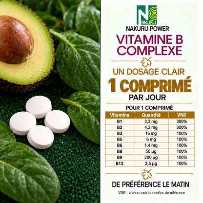 NAKURU Vitamines B Complexe — 500 comprimés — Dosage