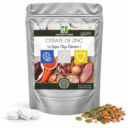 NAKURU Citrate de Zinc — 500 comprimés — Packshot