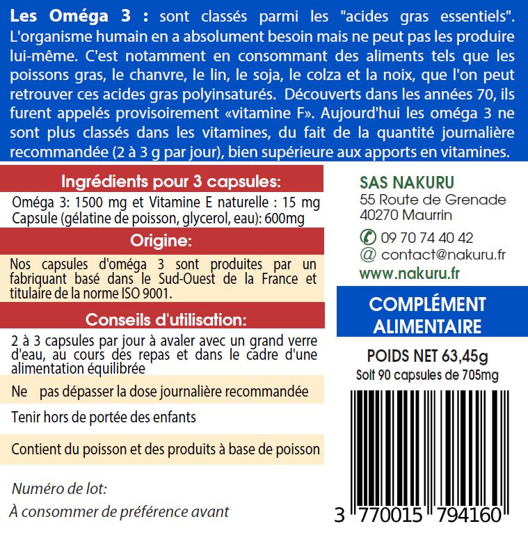 Oméga 3 | 90 Capsules | Gamme Boost | Fabriqué en France