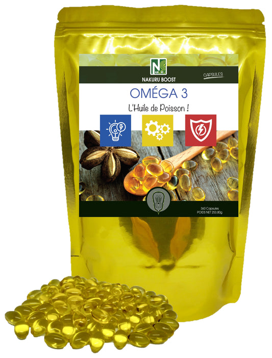 Oméga 3 | 360 Capsules | Gamme Boost | Fabriqué en France | "L'Huile de Poisson !"
